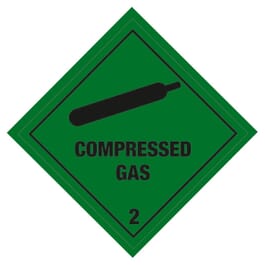 Compressed Gas Warning Label | Gas Safety Labels | gasproducts.co.uk