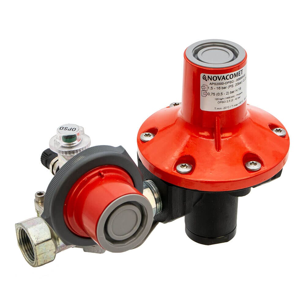 Clesse APS2000 1st Stage Ajustable OPSO Fixed 0.75 bar (0.5-2bar) Gas Regulator with Schrader TP,6869GE 