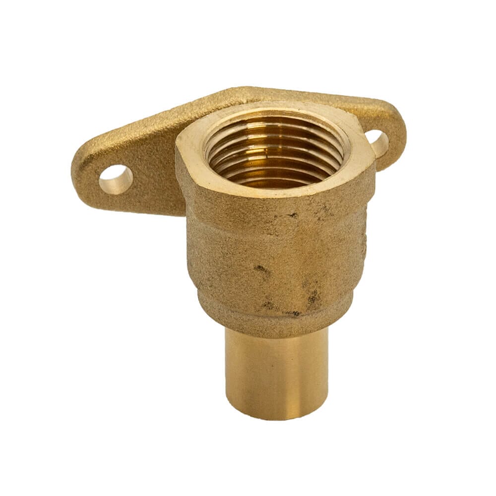 Brass Straight Wallplate Adaptor 15mm x 1/2" BSP F, 7001