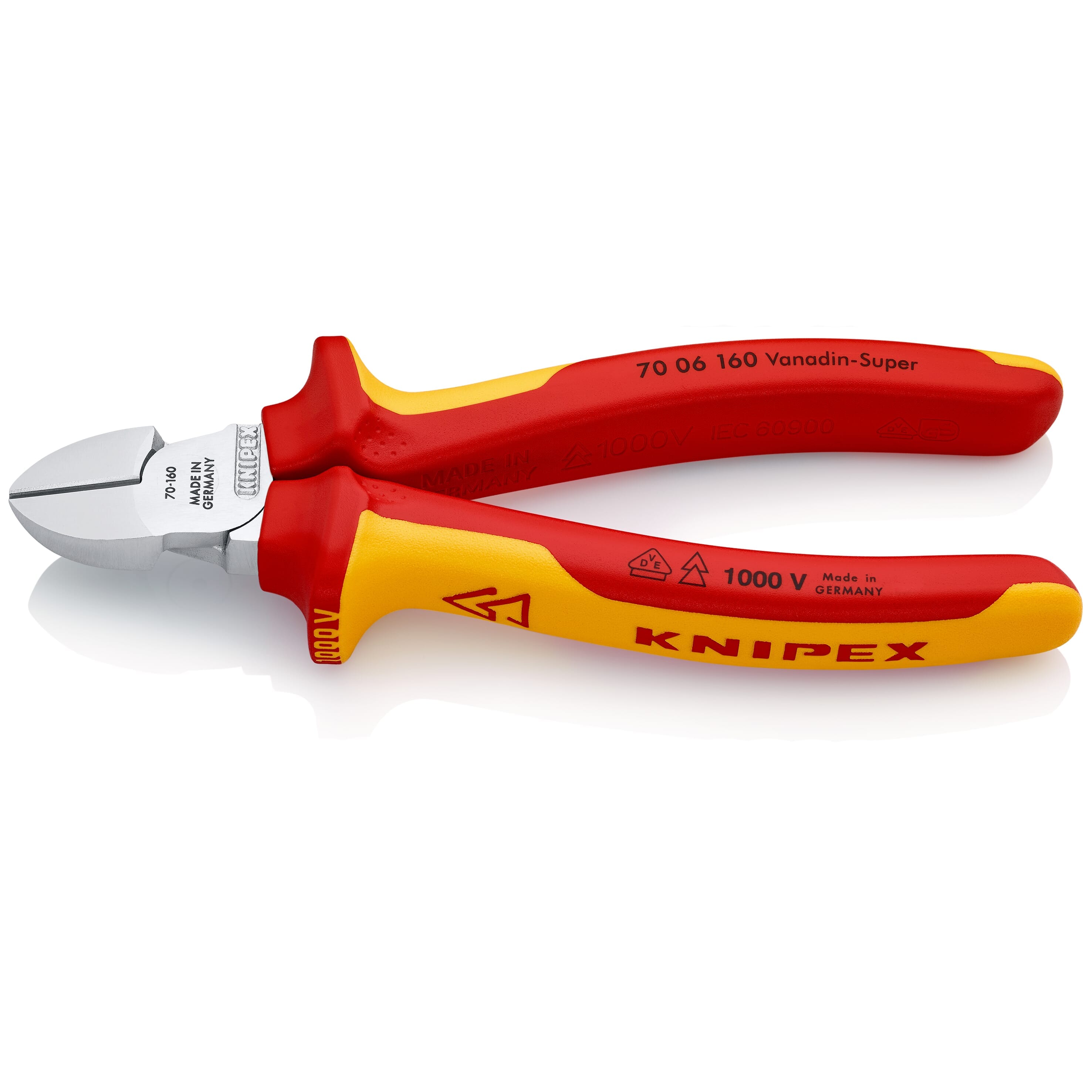 KNIPEX Insulated VDE Diagonal Cutters With Multi-Component Grips, 160mm