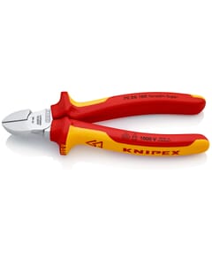 KNIPEX Insulated VDE Diagonal Cutters With Multi-Component Grips, 160mm