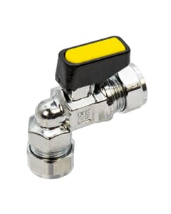 Mini Elbow Gas Ball Valve - 15mm Compression, 7212