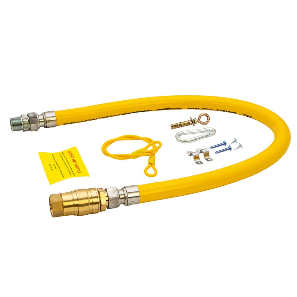 Connect2Gas QR 3/4" x 1000mm Braided Gas Catering Hose, 75C2G100