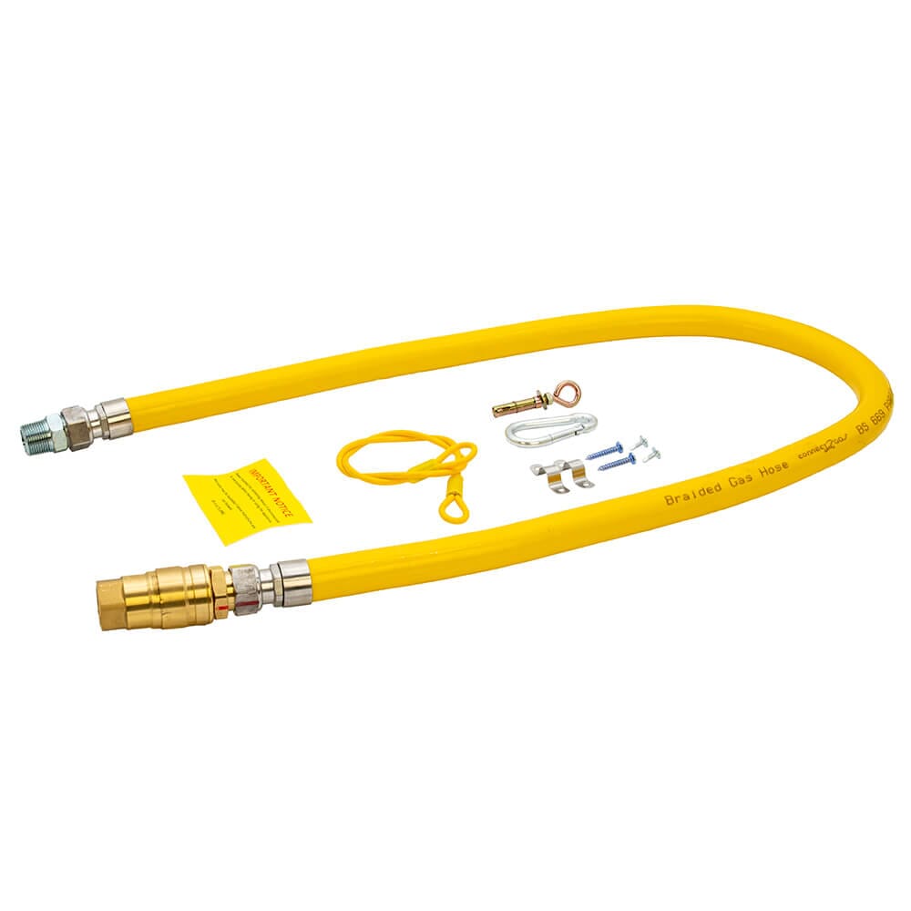 Connect2Gas QR 3/4" x 1500mm Braided Gas Catering Hose, 75C2G150