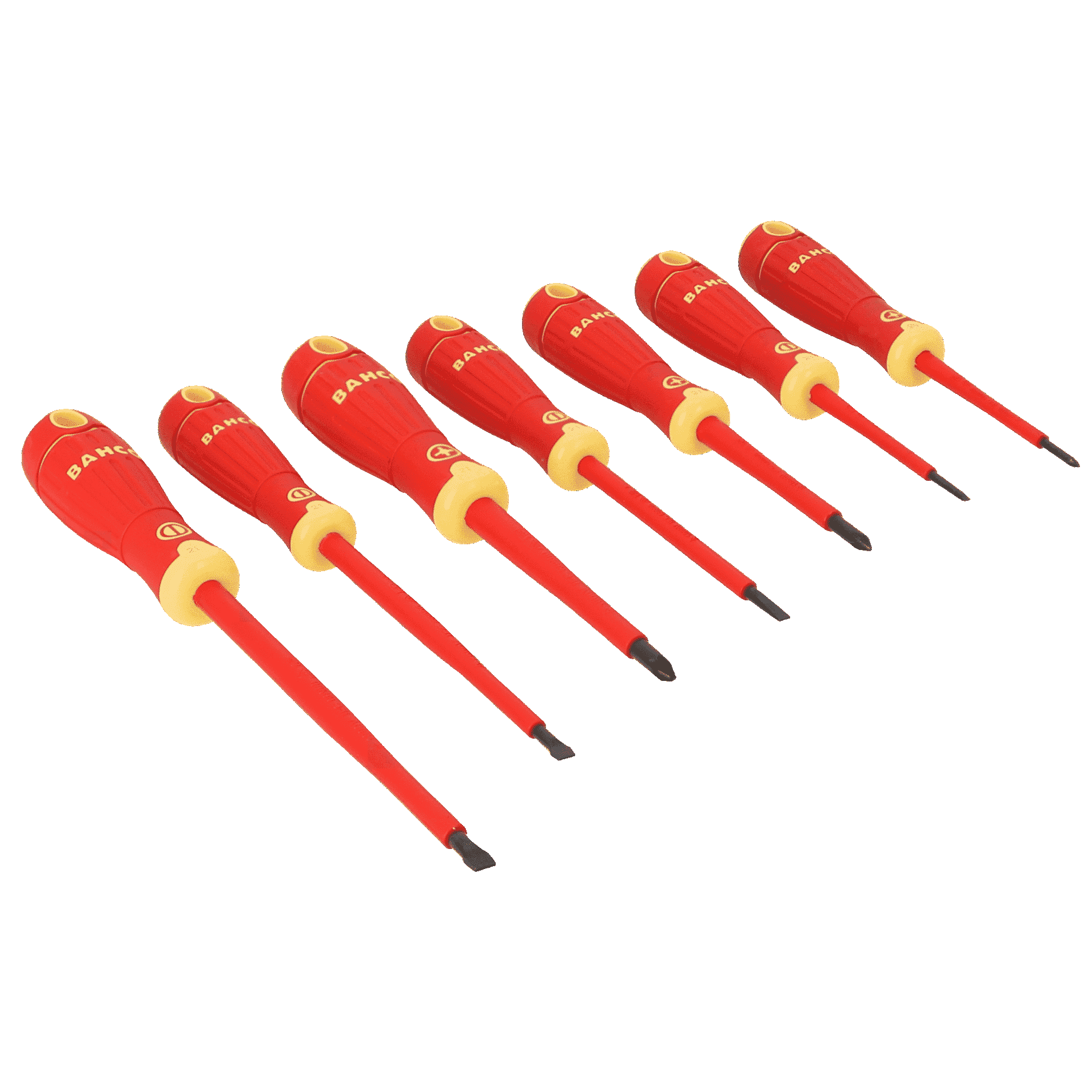 BahcoFit VDE Insulated Slotted & Pozidriv Screwdriver Set 7pc