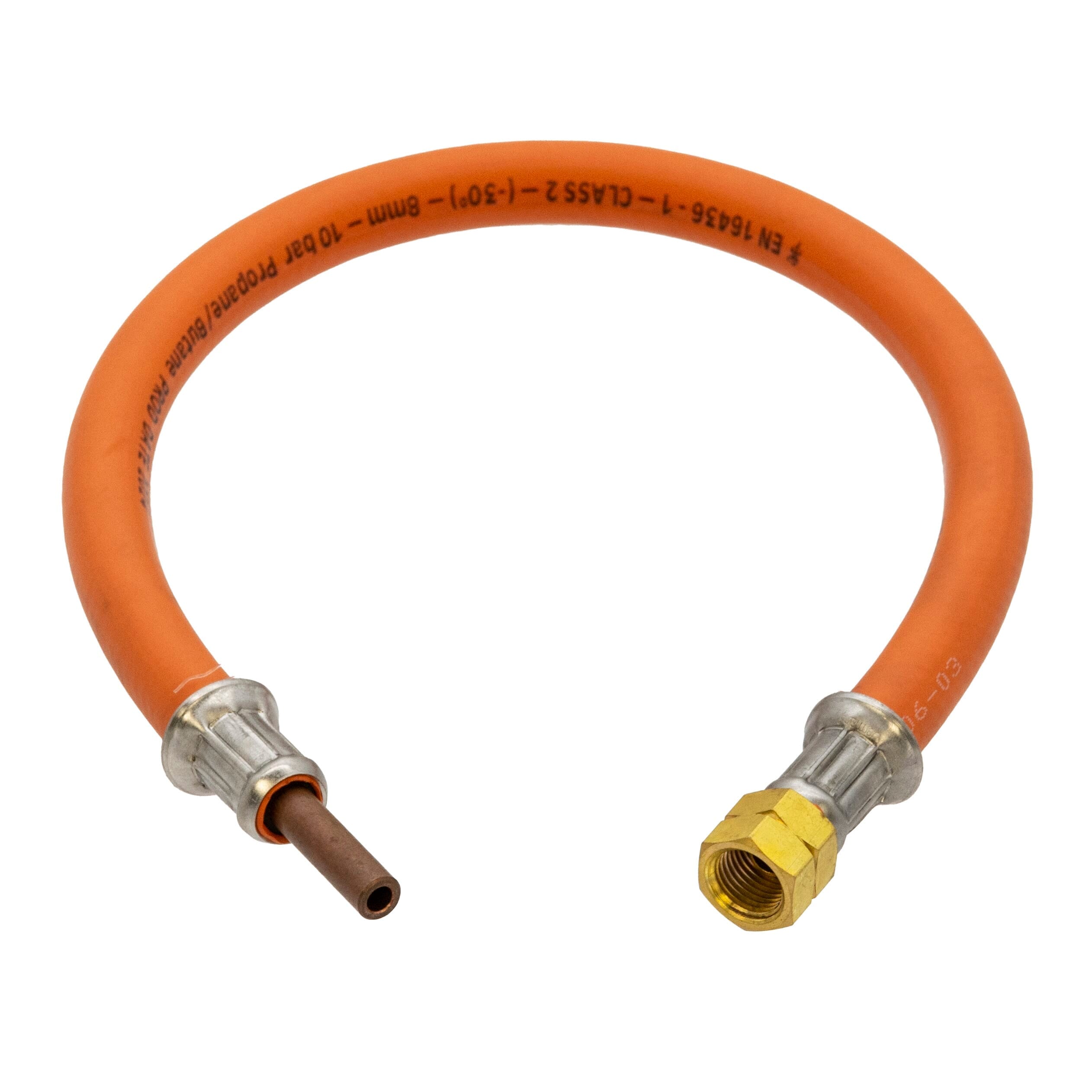 LPG High Pressure Gas Hose - 8mm Standpipe x 1/4" LH FM, 450mm