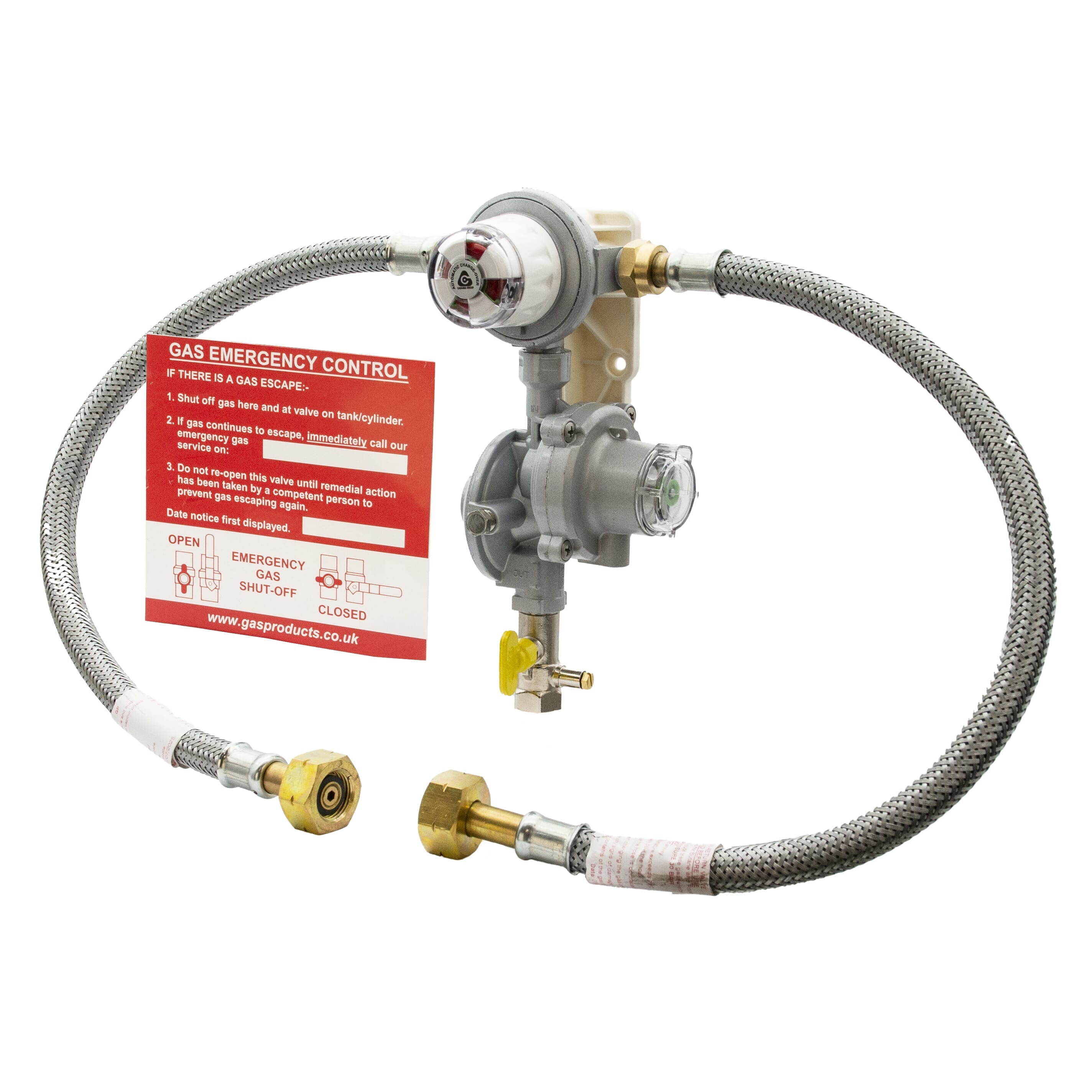 HGP Automatic Changeover LPG Regulator with Galv. Pigtails & OPSO - Irish