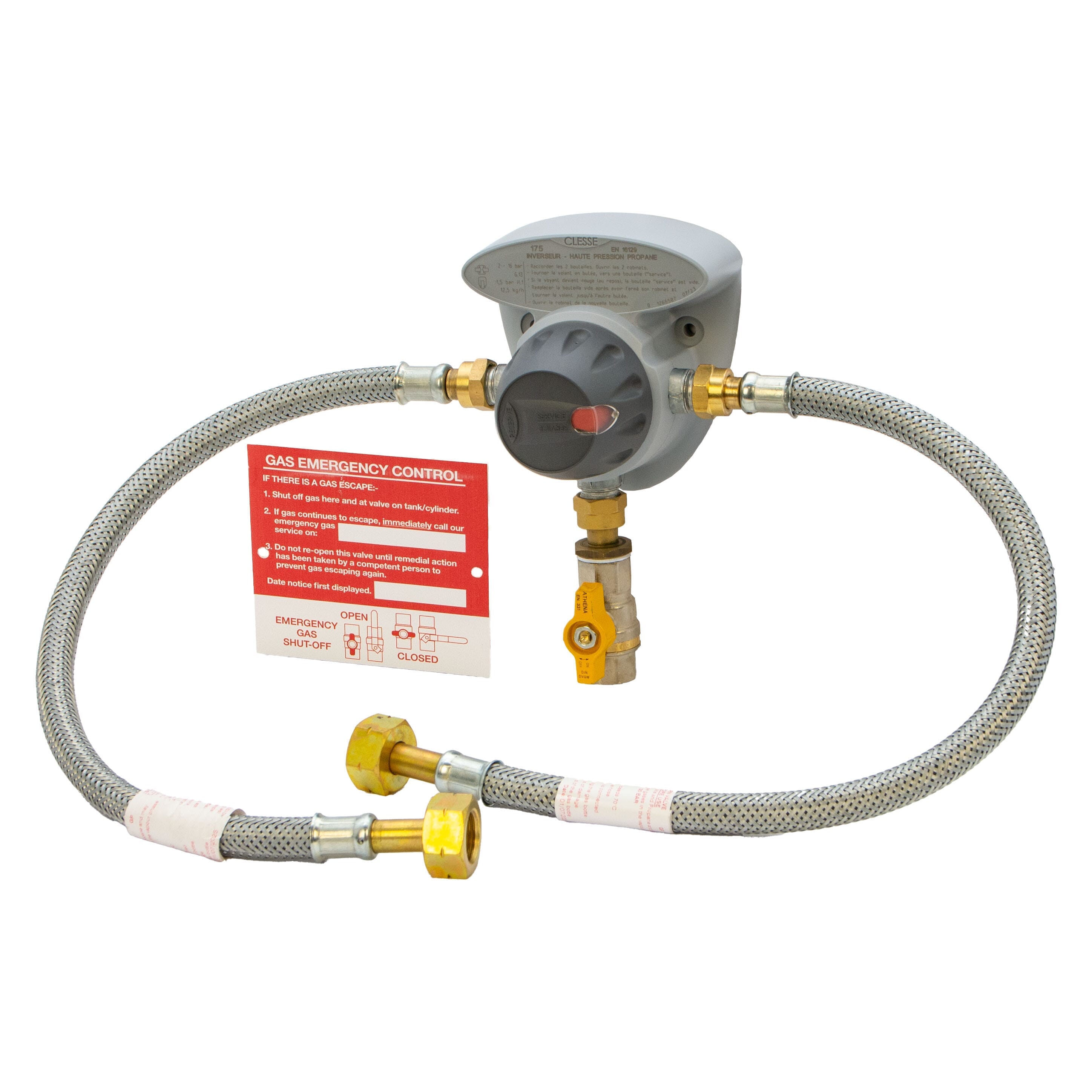 Clesse HP 1.5 Bar Auto Changeover Gas Regulator Kit with Galv. Pigtails - Irish