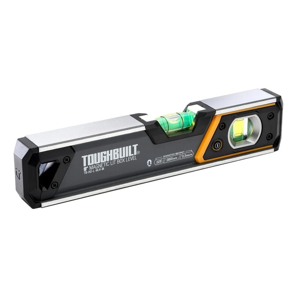 TOUGHBUILT 9-in Lighted Magnetic Box Level (TB-H2-L-9LH-M)