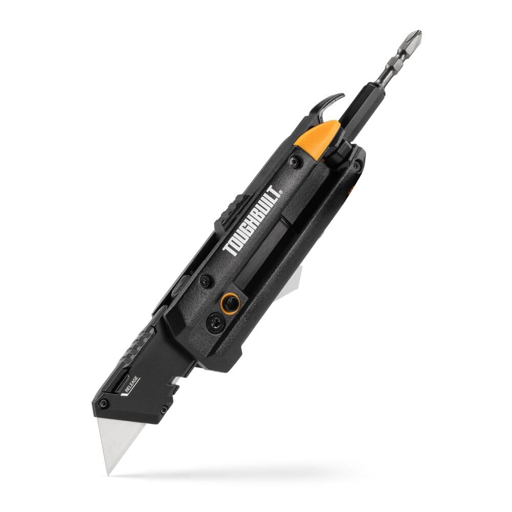 TOUGHBUILT Electrician's Folding Utility Knife with Bit Driver + Pry Bar