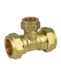 22mm x 15mm x 22mm Compression Tee with Reduced Branch