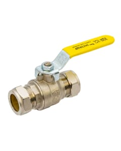 Altecnic 3/4" Compression Gas Ball Valve Full Bore – Yellow Lever, AI-331122
