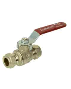 Altecnic 1/2" Compression Intaball Lever Ball Valve Red Handle