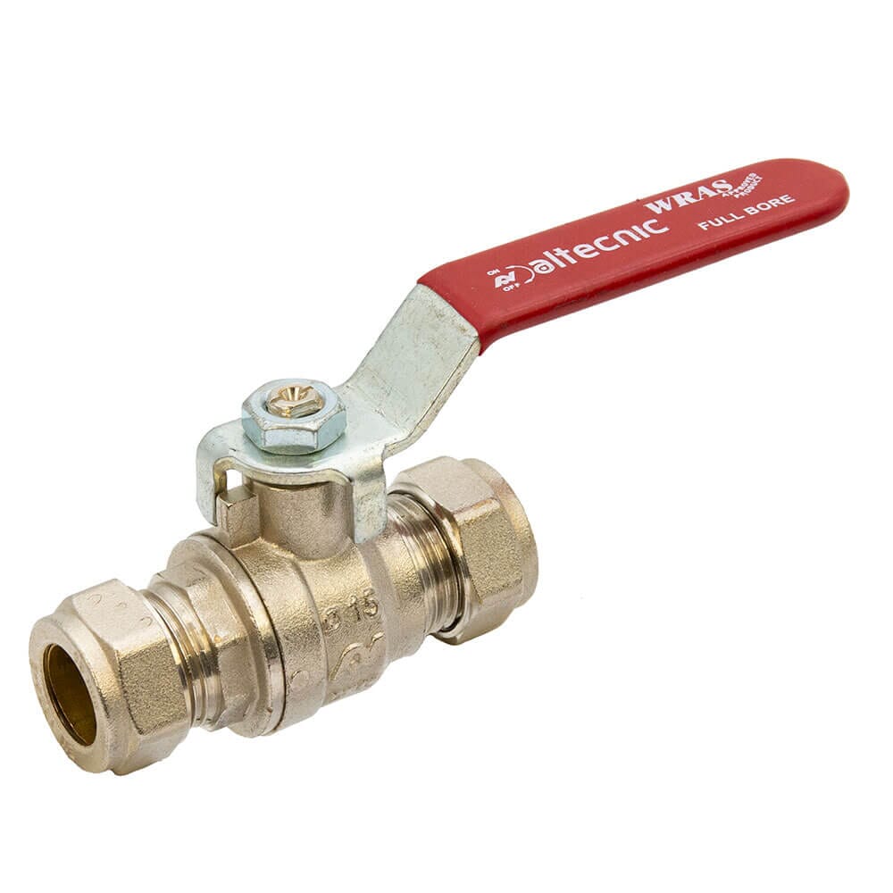 Altecnic 1/2" Compression Intaball Valve – Red Lever Handle, AI-373R15
