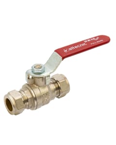 Altecnic 1/2" Compression Intaball Valve – Red Lever Handle, AI-373R15