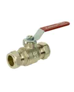 Altecnic 3/4" Compression Intaball Lever Ball Valve Red Handle
