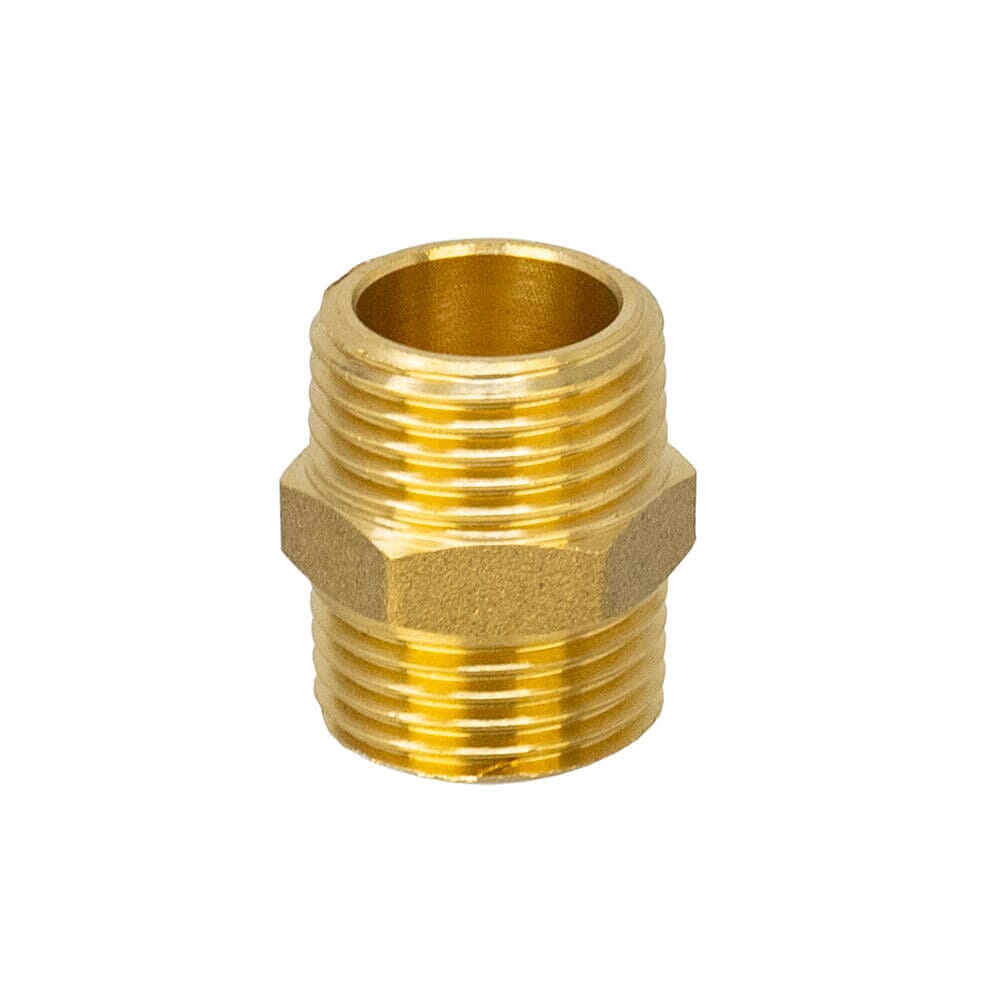 Brass Threaded Hexagon Nipple - 1/2" BSP T