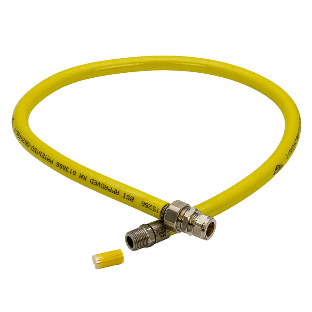 GFS® HobLine Gas Hob Connection Hose - 1/2"BSP MT x 1000mm, BFGHHMM