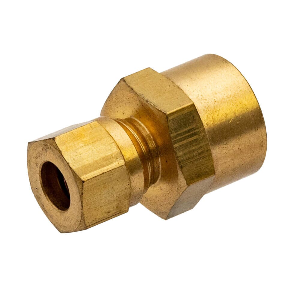 Brass Compression Female Adapter – 1/4" x 3/8" BSP FM, DC12/16/242