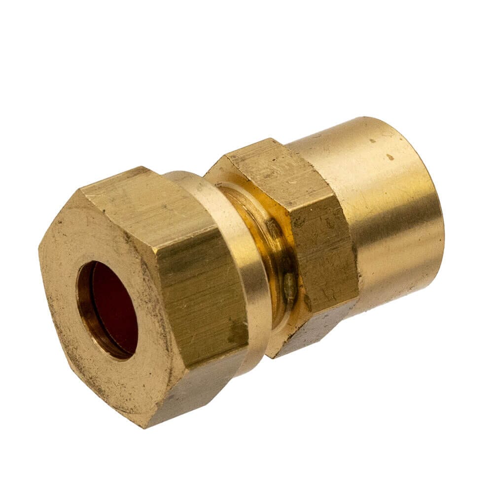 Brass Compression Female Adapter – 3/8" x 1/4" BSP FM