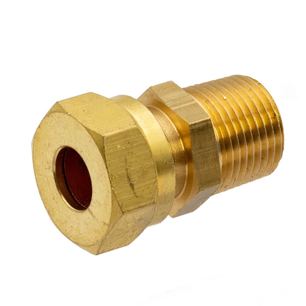 Brass Compression Male Adapter – 3/8" x 3/8" BSPT