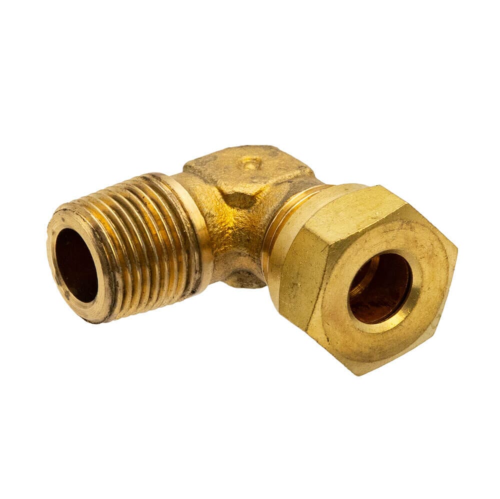 Brass Compression Elbow x BSPT Male – 3/8" x 3/8", DC23/24/243