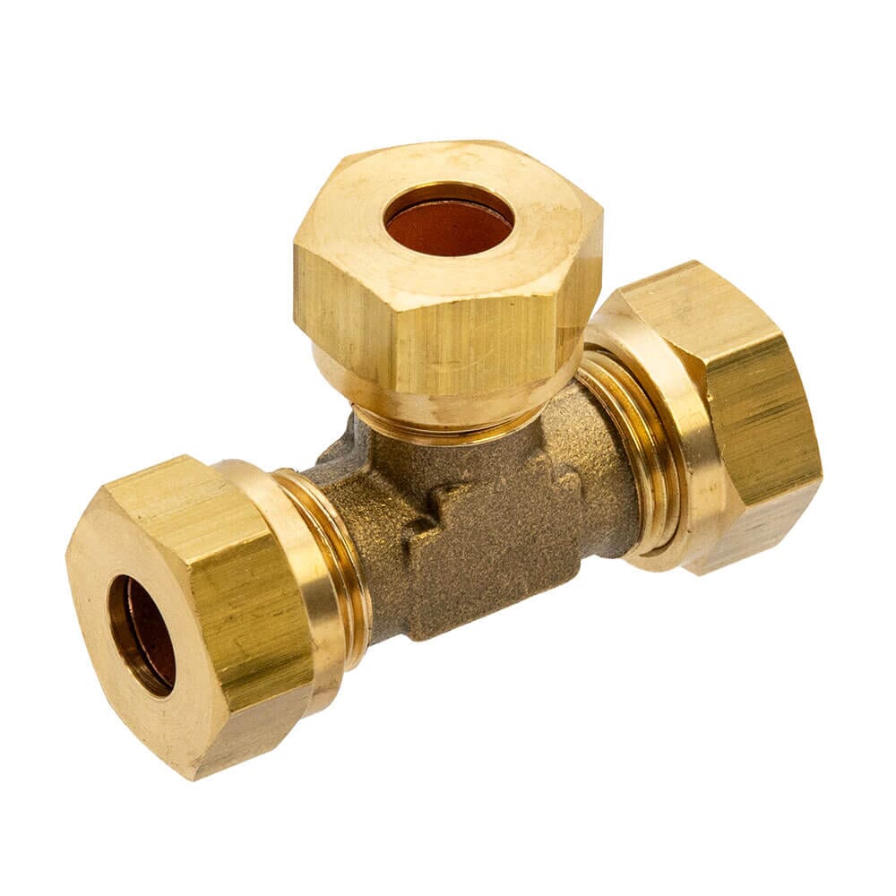 Brass Compression Equal Tee – 3/8"