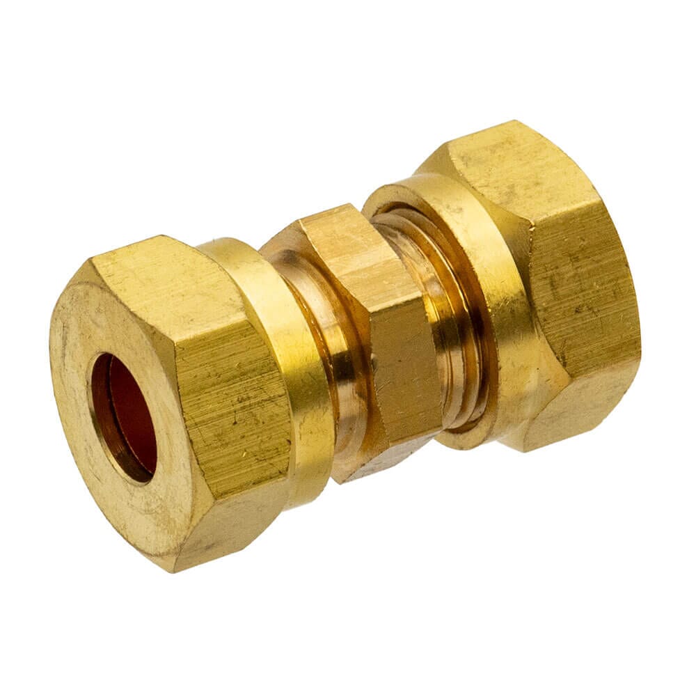 Brass Compression Equal Coupler – 3/8"