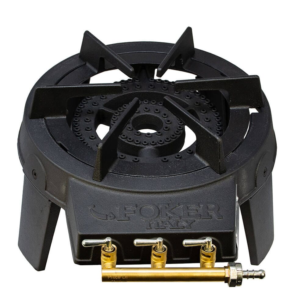 Foker Triple Burner Cast Iron Gas Boiling Ring Commercial