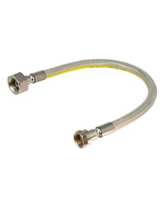 Gaslow 450mm Butane Stainless Steel Gas Pigtail - Butane Nut x W20, 01-6010SS