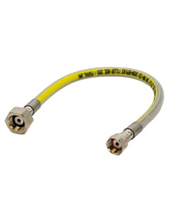 Gaslow 450mm Butane Stainless Steel Gas Pigtail - Butane Nut x W20, 01-6010SS