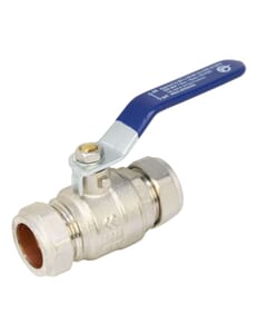 Tesla 22mm Lever Ball Valve Blue Handle - WRAS Approved