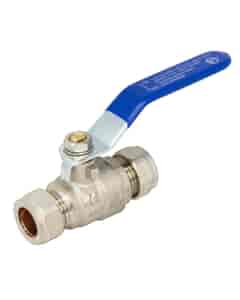 Tesla 15mm Lever Ball Valve Blue Handle - WRAS Approved, GB/BVL15B