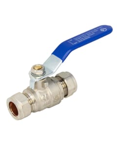 Tesla 15mm Lever Ball Valve Blue Handle - WRAS Approved