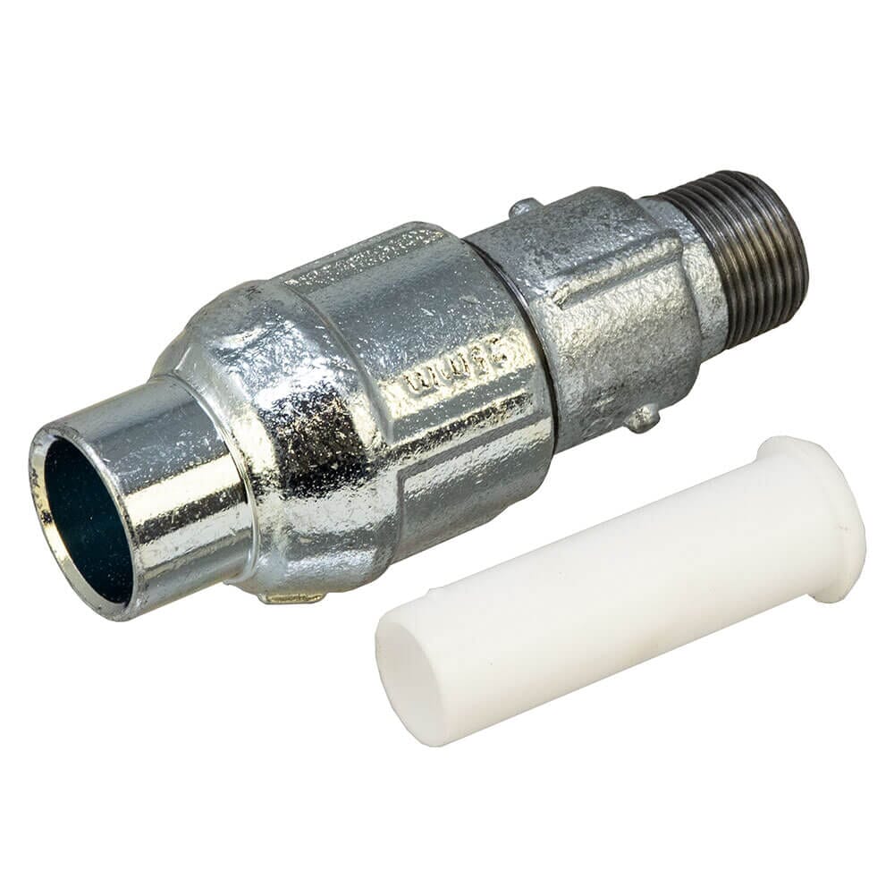 Primofit Galv Gas Adaptor with GRP Sleeve – 3/4" BSPM x 25mm MDPE, GP302