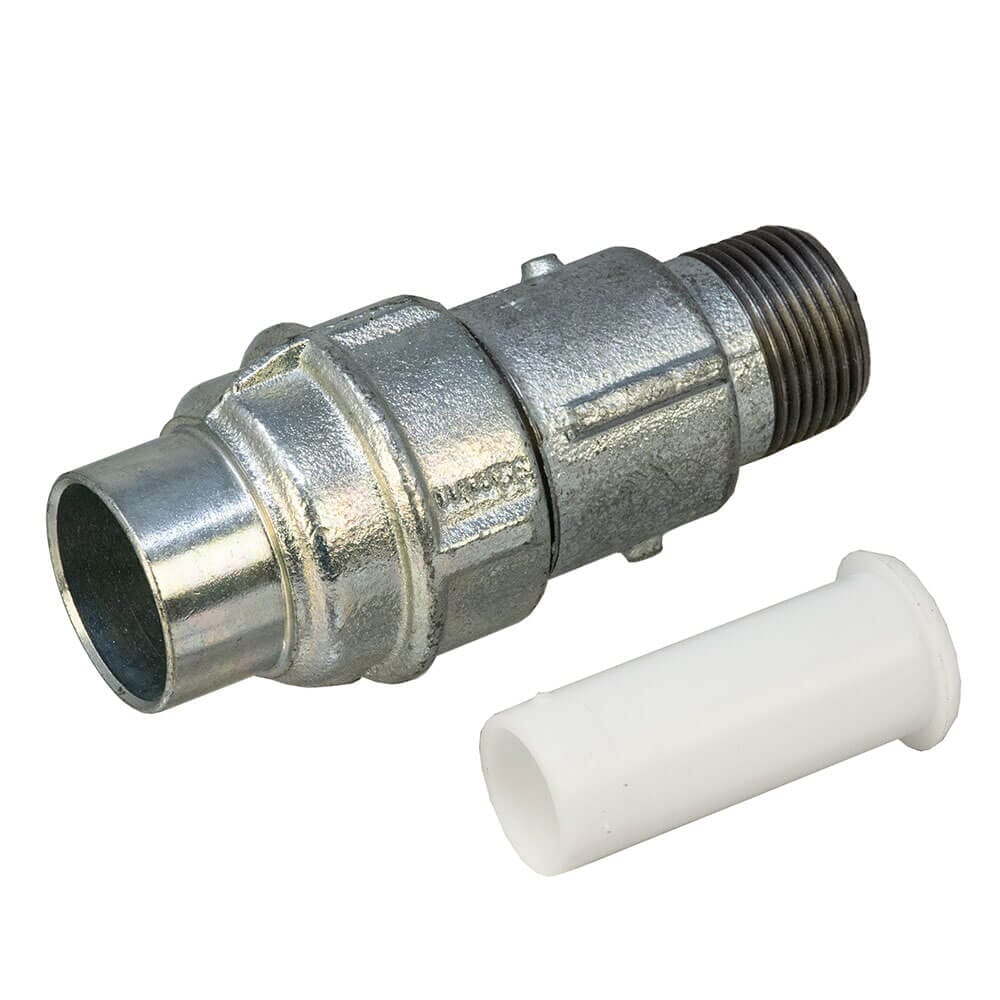 Primofit Galv Gas Adaptor with GRP Sleeve – 1" BSPM x 32mm MDPE, GP303
