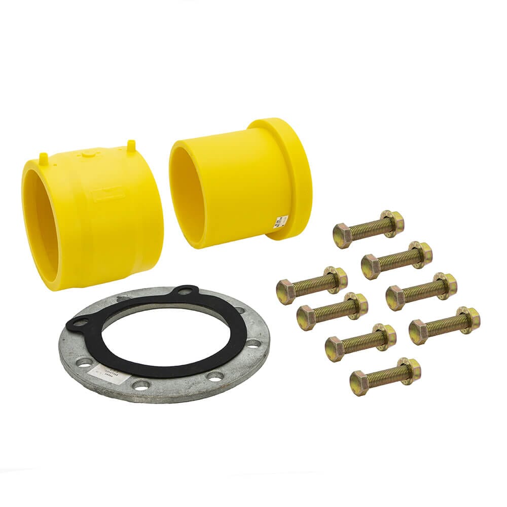 Electrofusion Stub Flange Kit - 180mm X DN150, GP307. BSI approved MDPE PE80 electrofusion stub flange kit for DN150 (180mm) gas pipe.