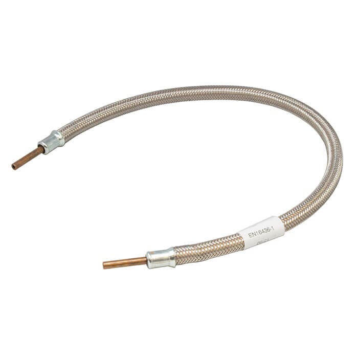 1/4" Standpipe x 600mm LPG Stainless Steel Overbraid Gas Hose Assembly. GPA/06/600