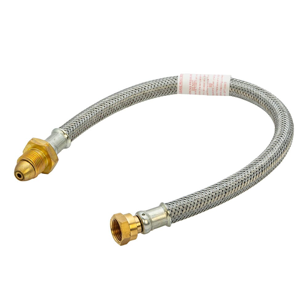 20" Galvanised Propane Gas Pigtail - NR POL x W20, GPT/035/S. Heavy-duty 20" galvanised propane pigtail with NR & excess flow valves. Calor approved.