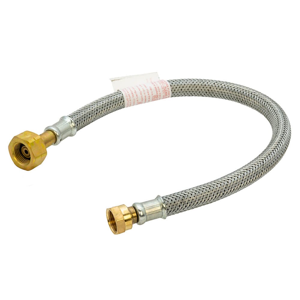 20" Galvanised Overbraid LPG Pigtail – NR Butane Nut x W20