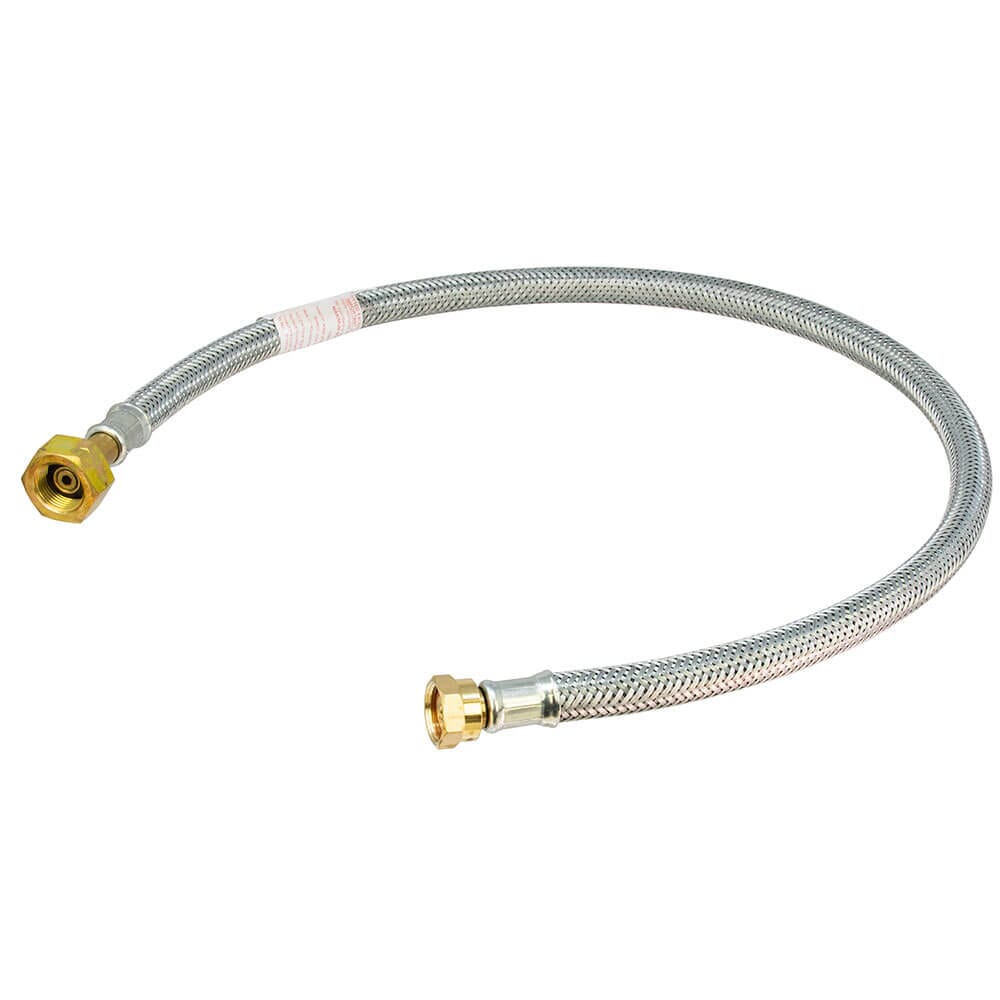 35" Butane/Propane Galvanised Overbraid Gas Pigtail - NR Butane Nut x W20, GPT/076/S