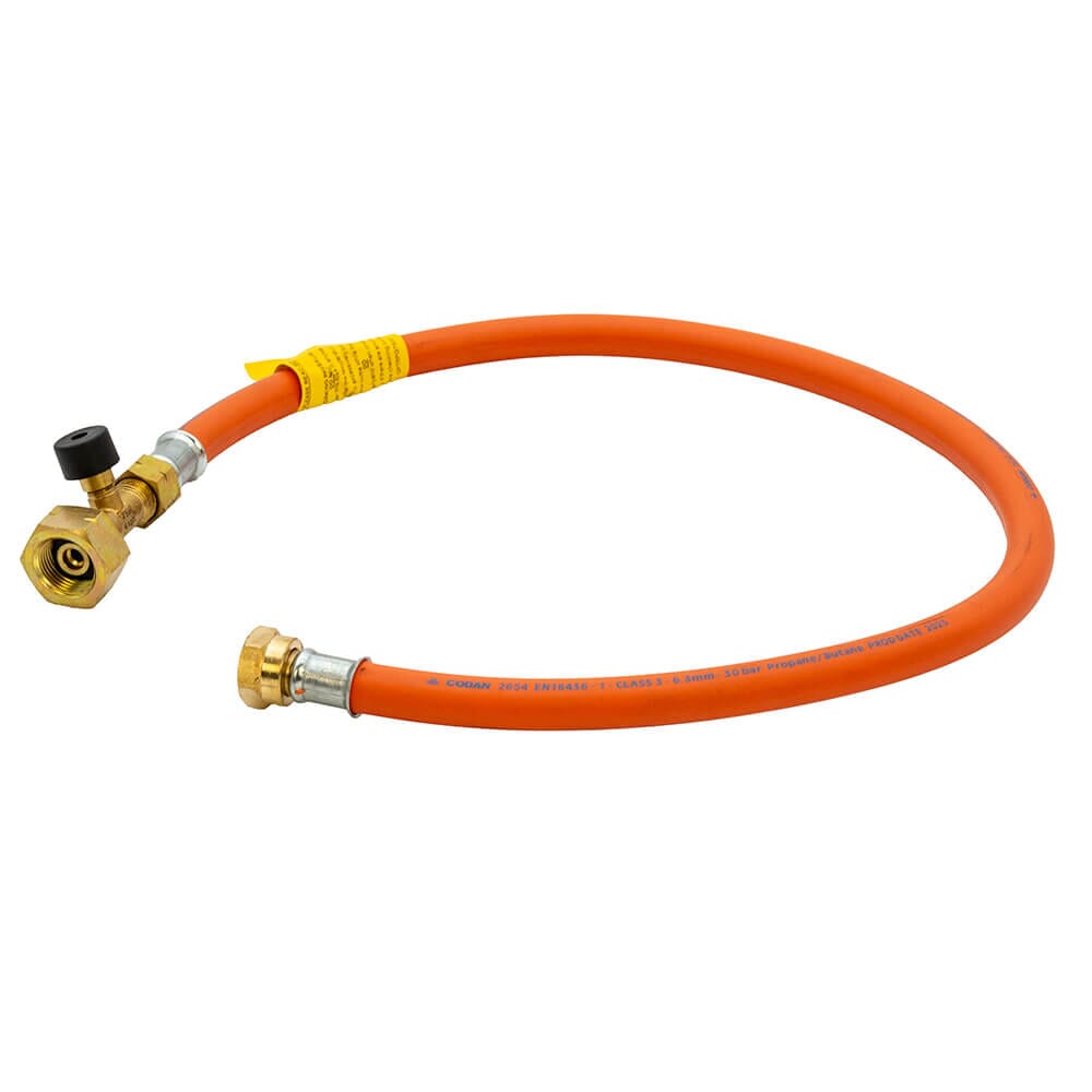 750mm Propane/Butane Pigtail with Rupture Protection - Butane Nut x W20