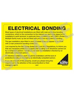 Gas Safe® Electrical Bonding Labels, GSR7