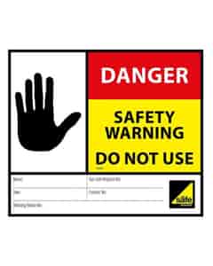 Gas Safe DANGER Safety Warning, Do Not Use Label, GSR33
