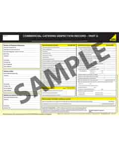 Gas Safe Commercial Catering Inspection Record - Part A & B