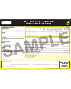 Gas Safe Landlords Gas Safety Record For The Leisure Industry