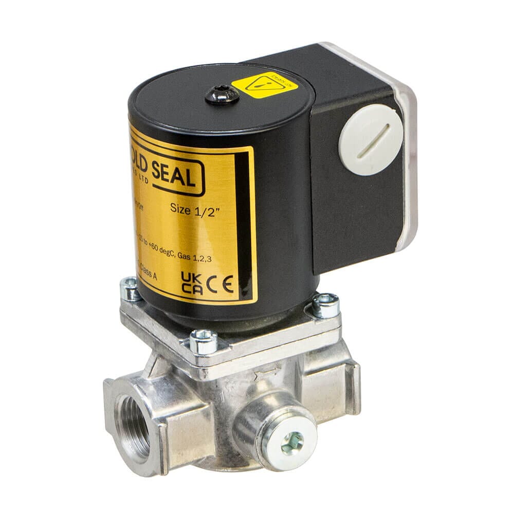Gold Seal Gas Solenoid Shut Off Valve Auto Reset - 1/2", GSV15G 