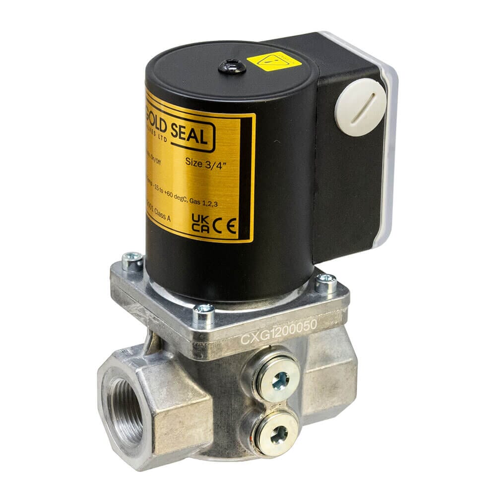 Gold Seal Gas Solenoid Shut Off Valve Auto Reset - 3/4", GSV20G 