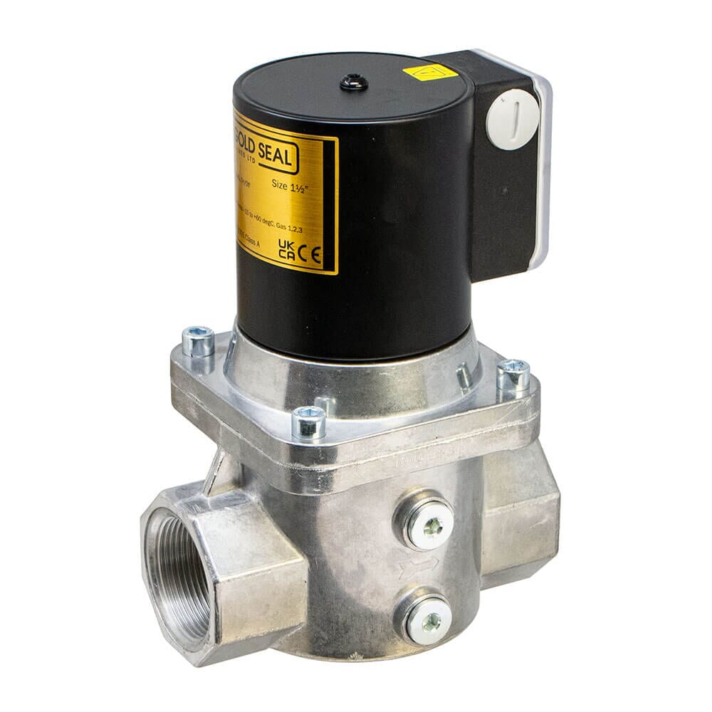 Gold Seal Gas Solenoid Shut Off Valve Auto Reset - 1.1/2", GSV40G 