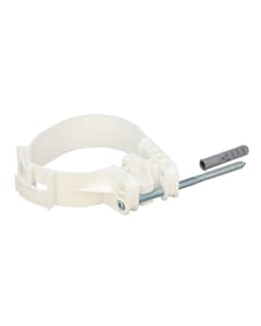 Navien Stand Off Pipe Clamp for NPE Water Heaters, GXX002203, Navien Flue Pipe Clamp for NPE Water Heaters (GXX002203), a 60/100mm stand-off bracket securing the flue pipe to a wall or fixed structure to prevent sagging and misalignment.